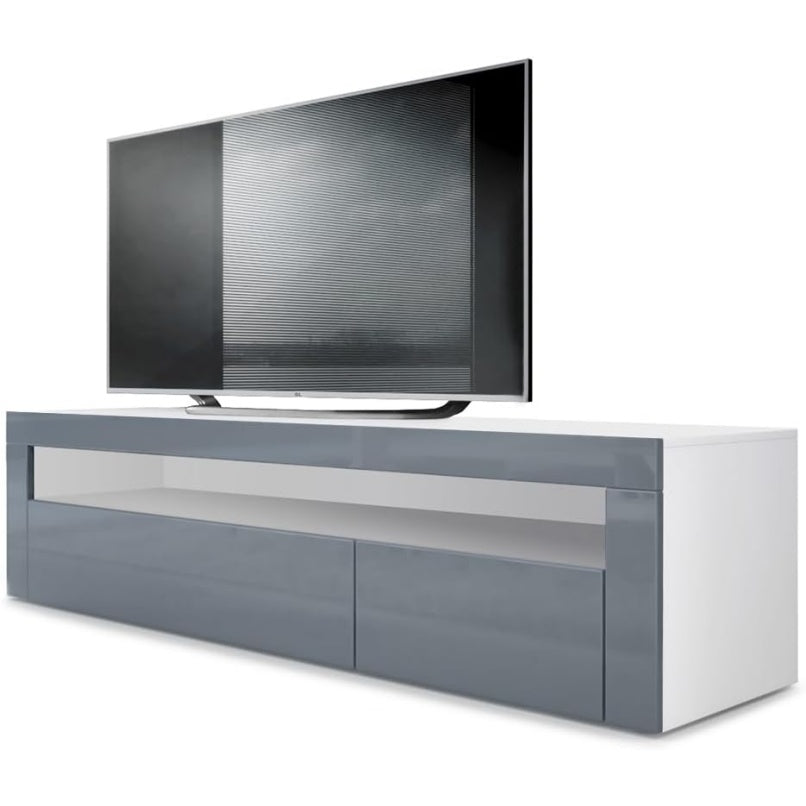 TV-Lowboard mit offenem Fach und zwei Klappen in modernem Design