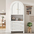 Hochschrank mit 2 Turen, 3 Schubladen und offenem Stauraum, 180 cm