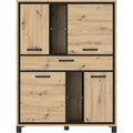 Highboard in Artisan-Eiche und Schwarz, 101,1 ¡Á 161 ¡Á 40,4 cm