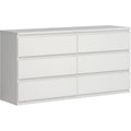 Kommode mit 6 Schubladen, modernes Sideboard aus Holzwerkstoff, Wei?, 154 ¡Á 79,9 ¡Á 42,2 cm
