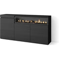 Sideboard mit 3 Turen und integriertem Elektrokamin, 150 ¡Á 75 ¡Á 35 cm