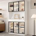 Gro?e Glasvitrine mit LED-Beleuchtung, 6 Turen und 3 Schubladen, 200 cm